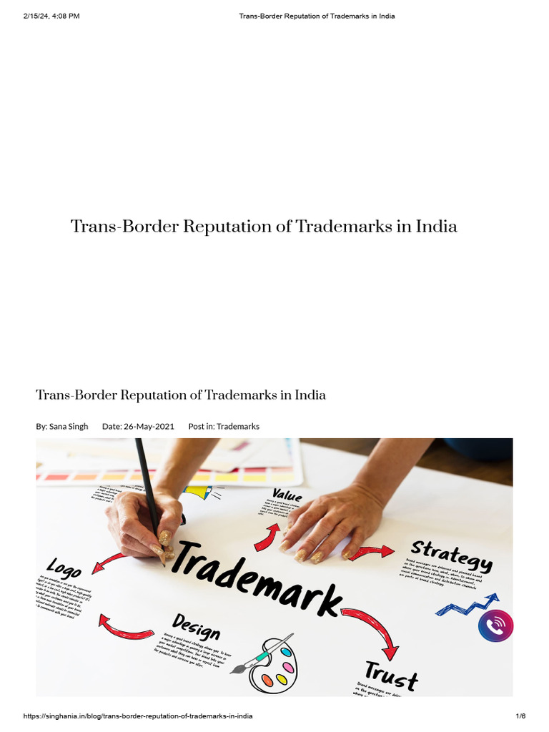 Trans-Border Trademark Reputation in India | PDF | Trademark | Brand