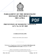 Prevention of Domestic Violence Act, No. 34 of 2005