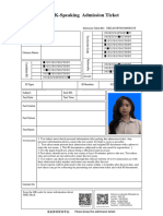 HSKK-Speaking Admission Ticket: 5 8 Do Le Kieu Trang