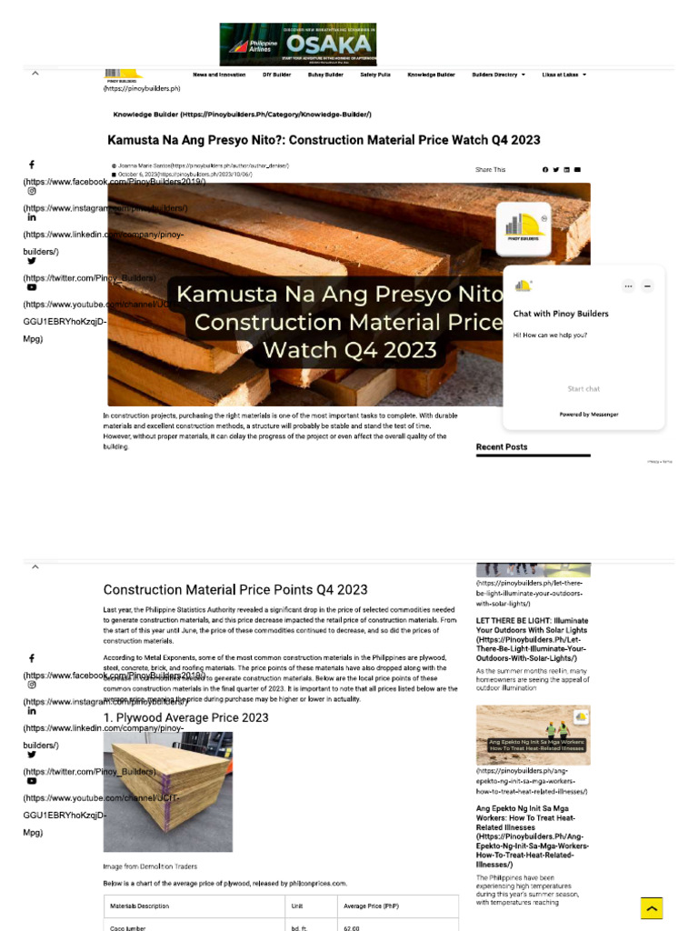 Construction Material Prices - 2 | PDF