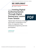 Confronting Digital Authoritarianism Through Digital Democracy - Lessons From Taiwan - The Diplomat