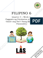 FILIPINO - 6 - Q4 - WK1 - Paggawa NG Patalastas at Usapan Gamit Ang Iba't Ibang Bahagi NG Pananalita