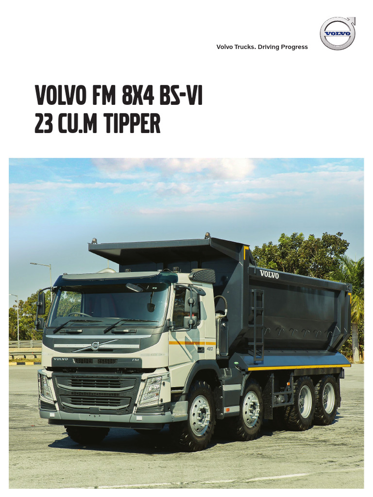 Volvo FM 420 8x4 23 Cu M Tipper BS VI Data Sheet | Download Free PDF ...