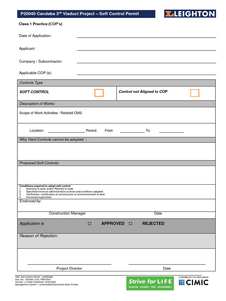 Soft Control Permit - CANDABA | PDF