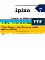 Filipino: Ikaapat Na Markahan Modyul 5 para Sa Sariling Pagkatuto