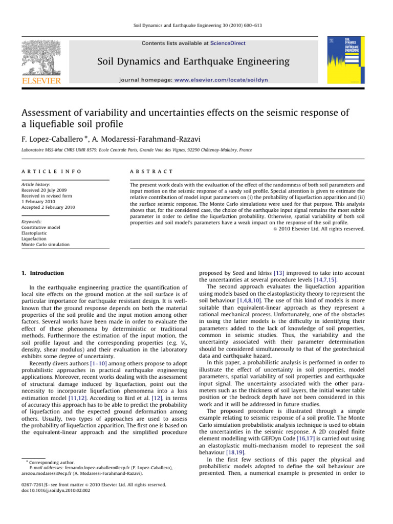 Assessment of Variability and Uncertainties Effects On The Seismic ...