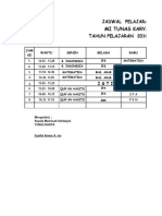 Jadwal Pelajaran-Kelas IV Tahun Ajaran 2010-2011