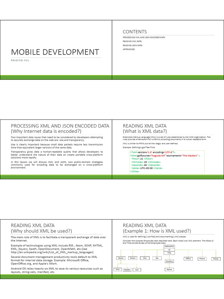 XML and JSON Data Processing Guide | PDF | Xml | Json