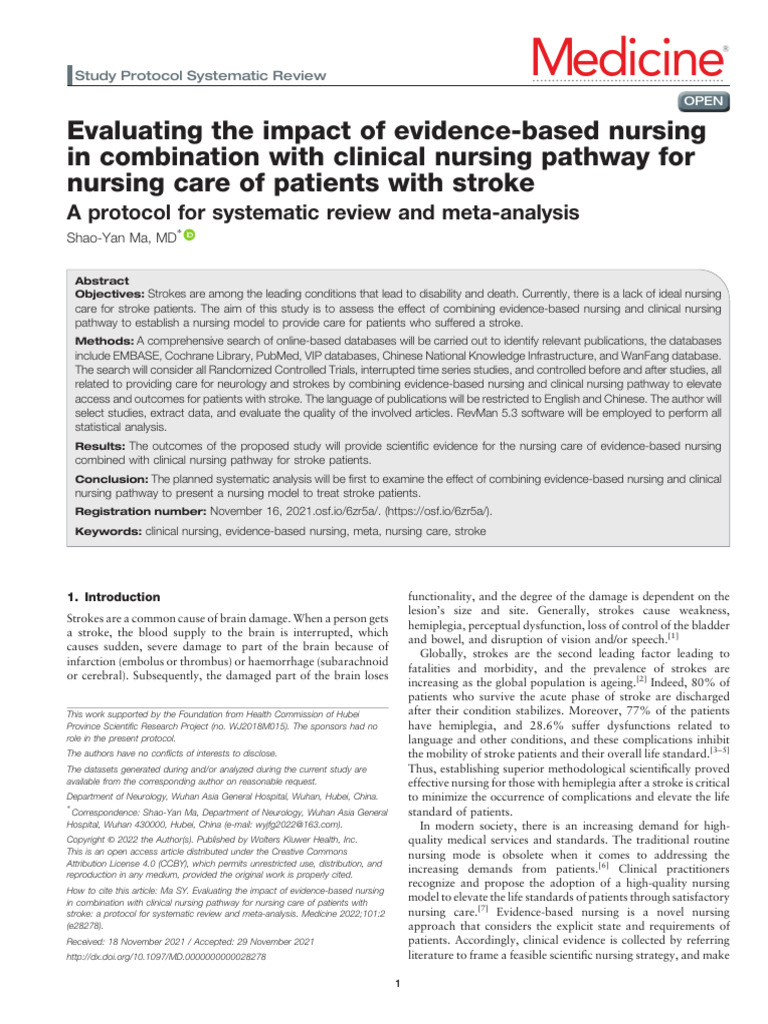 Evaluating The Impact of Evidence-Based Nursing in | PDF | Systematic ...