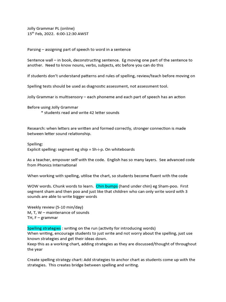 Jolly Grammar PL PDF Verb Noun