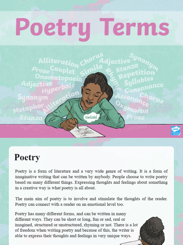 t2 e 5149 Poetry Terms Powerpoint Ver 4 | PDF | Poetry | Rhyme