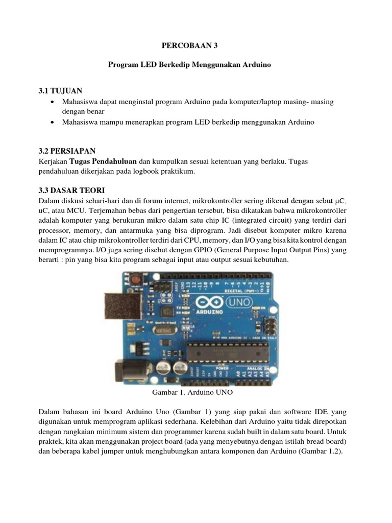 Praktek LED Berkedip dengan Arduino | PDF | Komputer