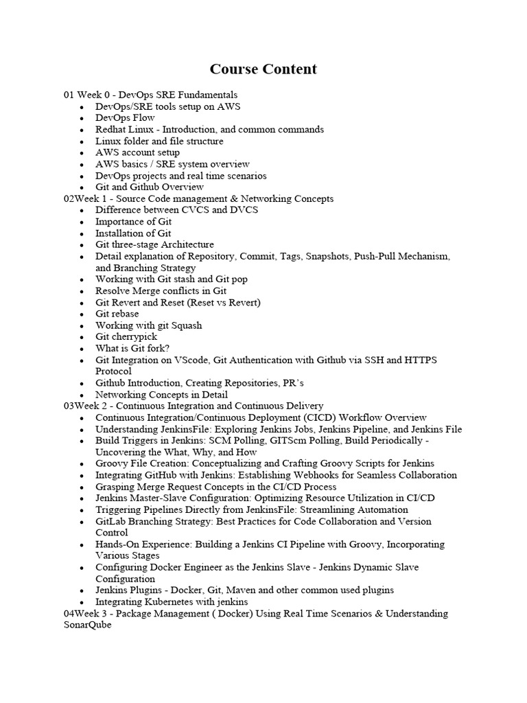 Devops (0 Days Couse Content | PDF | Systems Engineering | Software ...