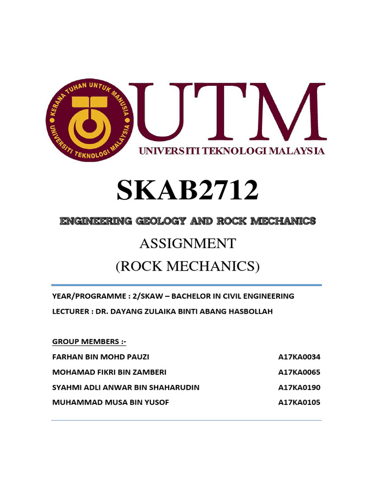Rock Mechanics Assignment | PDF | Strength Of Materials | Fracture