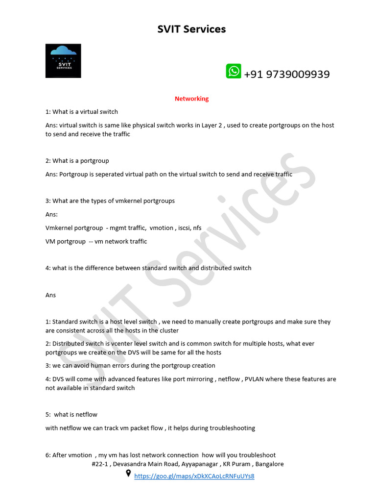 Interview Questions Networking PDF Network Switch Network