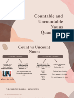 Countable Vs Uncountable Nouns and Quantifiers