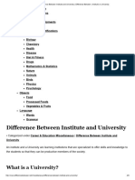 Difference Between Institute and University - Difference Between - Institute Vs University