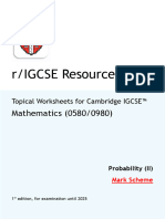 Probability II - Mark Scheme