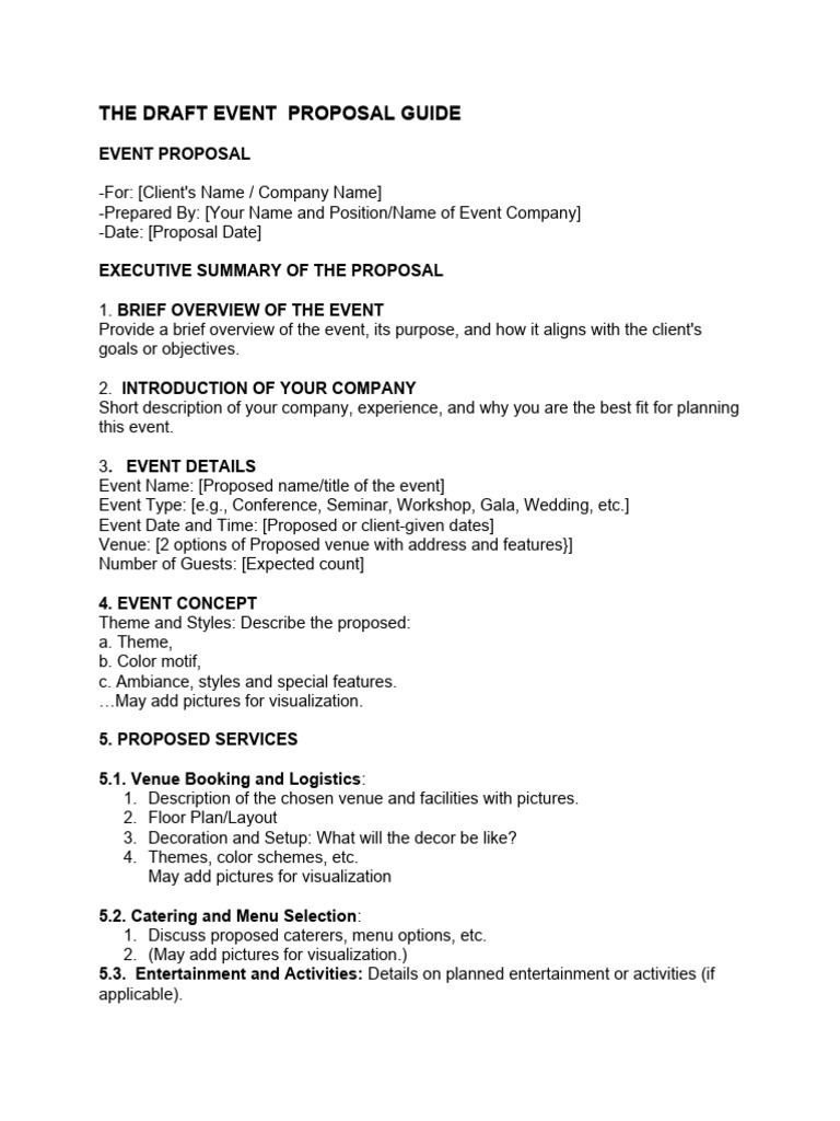 Event Proposal Guide Template | PDF | Value Added Tax | Festival