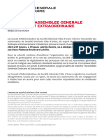 SOCIETE GENERALE CI - Avis de Convocation - Report de L'assemblée Générale Ordinaire Et Extraordinaire - 2024-04-19