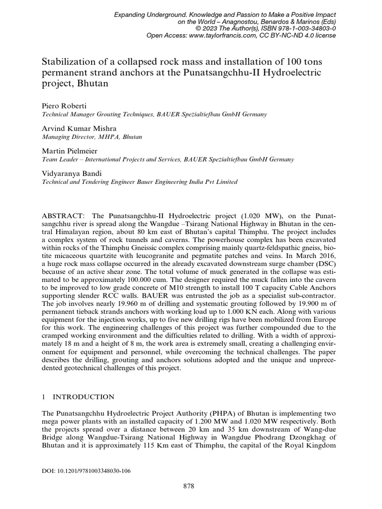 Stabilization of a collapsed rock mass and install download free pdf