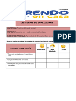 Criterios de Evaluación - Semana 5 Matemática