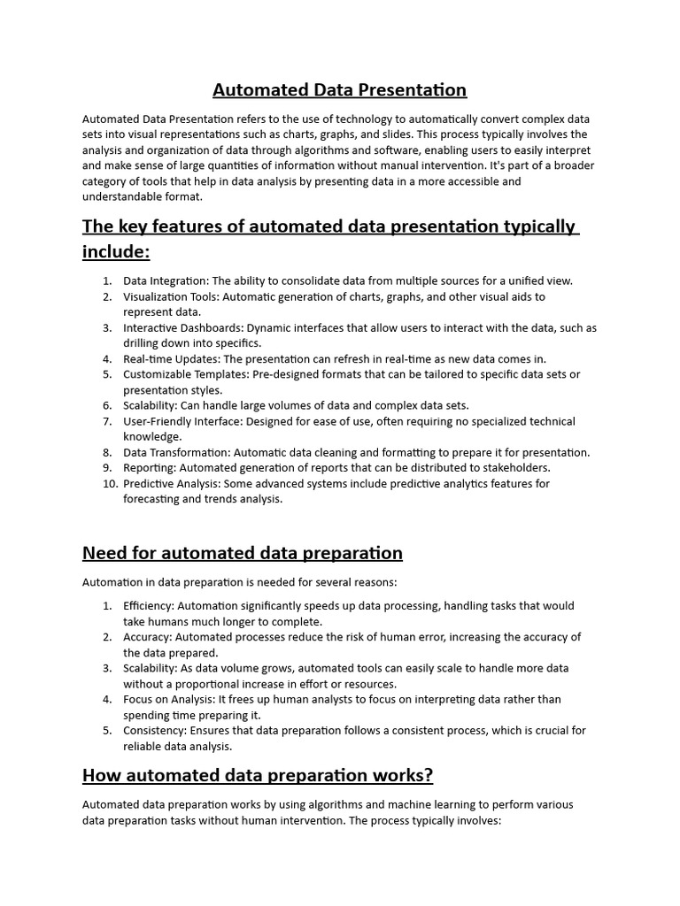Unit 2 - Automated Data Presentation | PDF | Automation | Data
