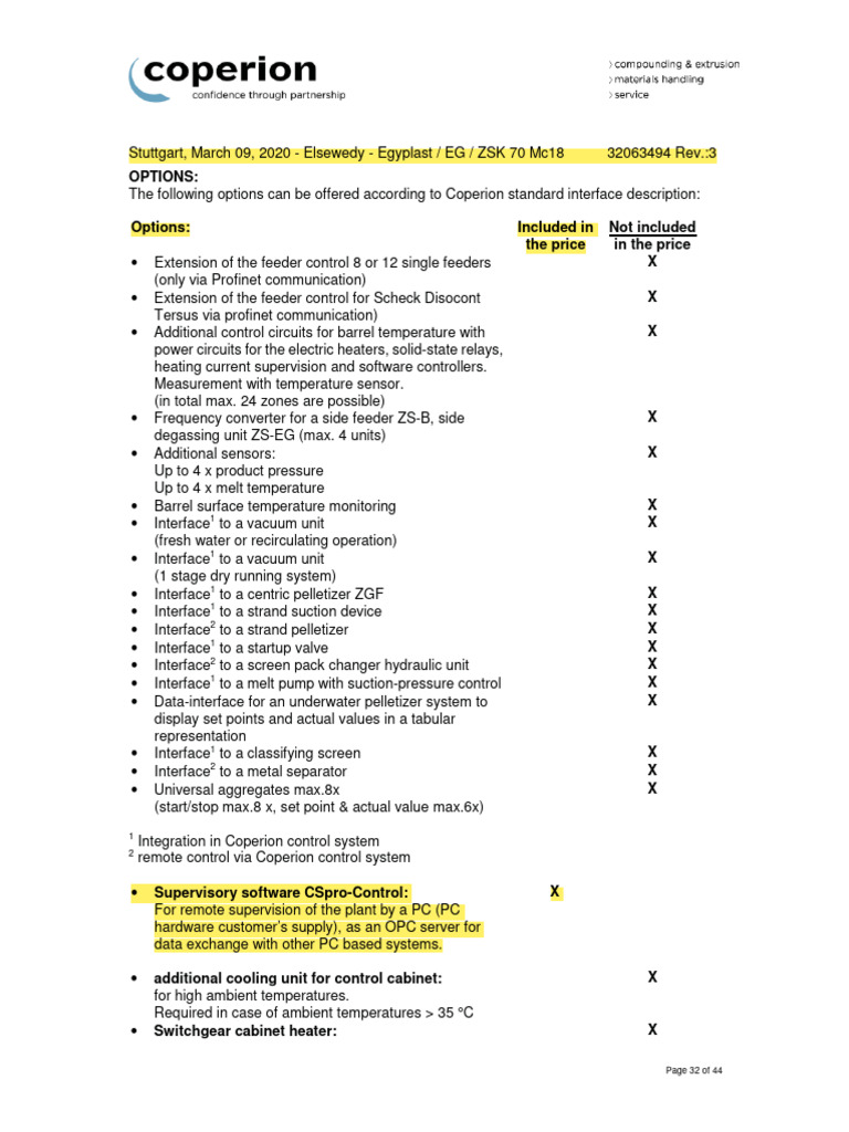 Coperion Control System Options Guide | PDF | Vacuum Tube ...