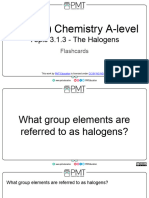 Flashcards - Topic 3.1.3 The Halogens - OCR (A) Chemistry A-level