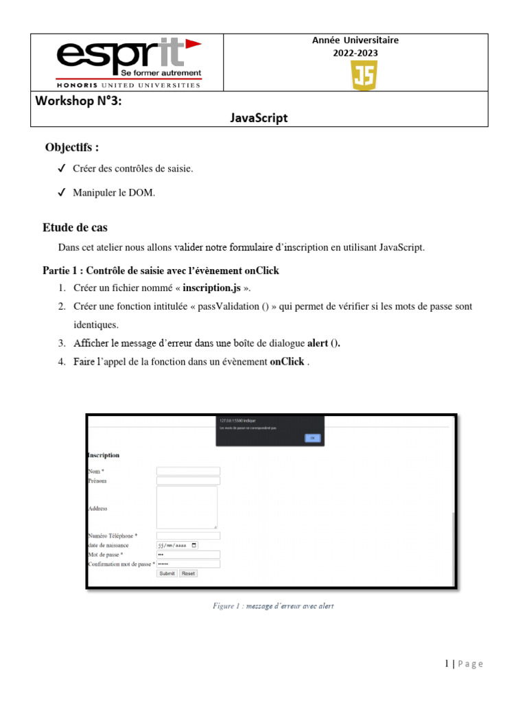 Validation de formulaires en JavaScript | PDF | JavaScript | Informatique