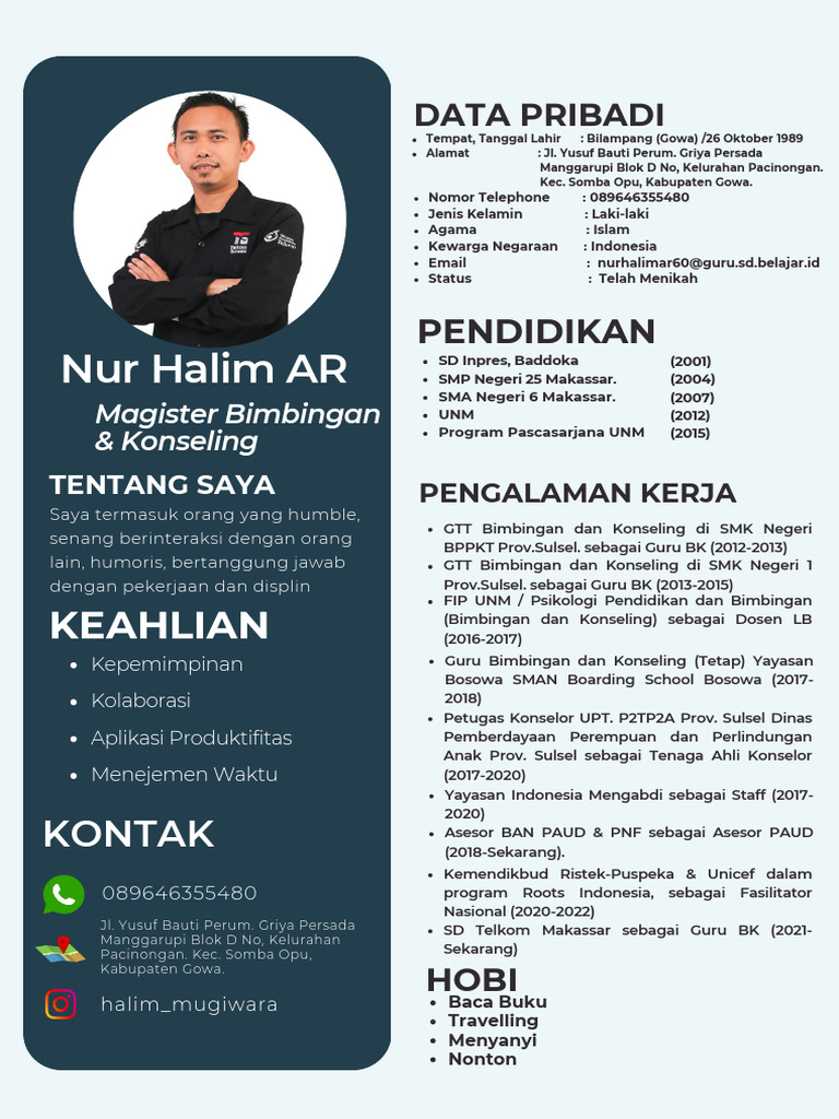 Profil Nur Halim AR dan Pengalamannya | PDF