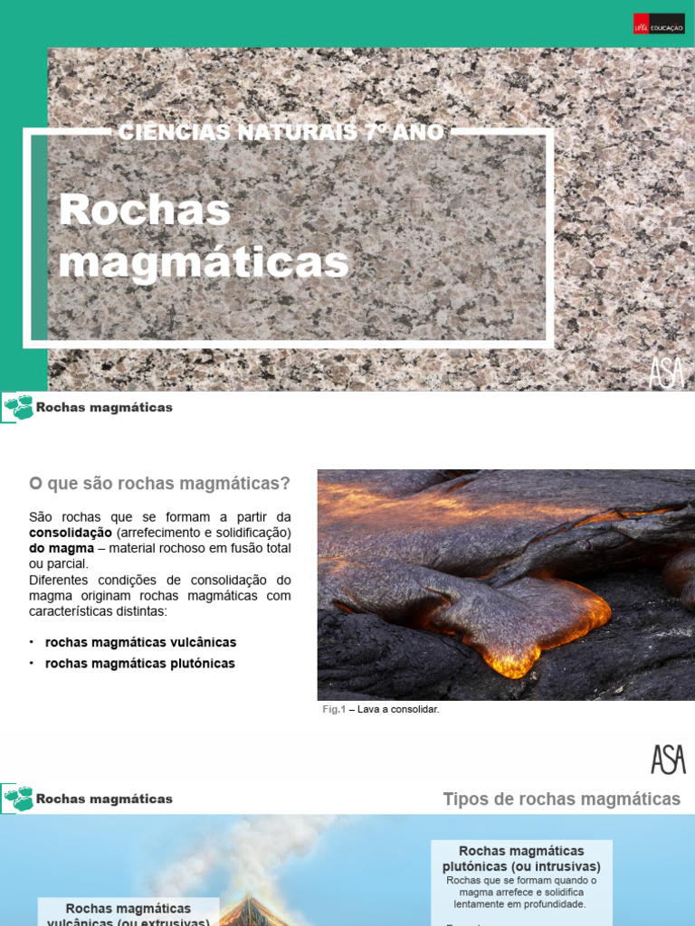 Tipos e Características das Rochas Magmáticas | PDF | Magma | Rocha ígnea