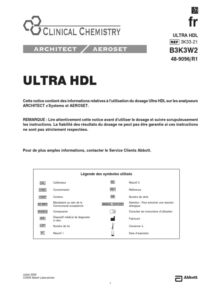 Dosage Ultra HDL : Guide d'utilisation | PDF | Sciences et mathématiques