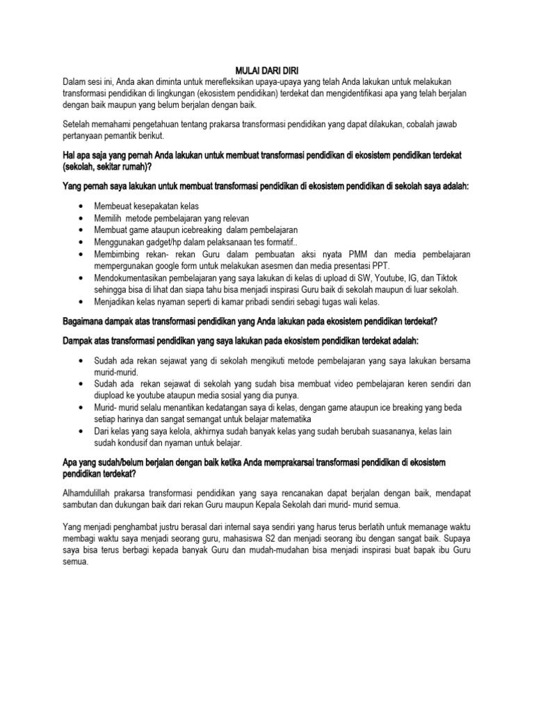 Transformasi Pendidikan di Sekolah | PDF | Karier & Perkembangan ...