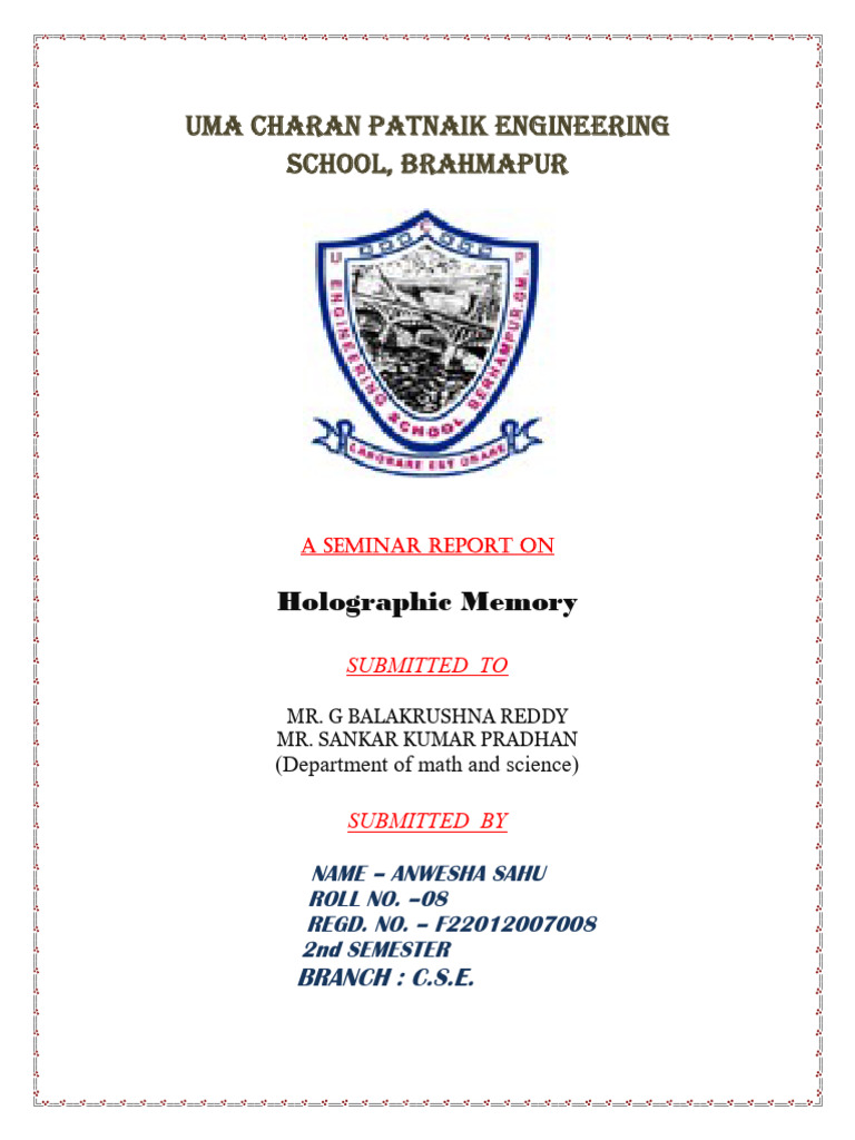 Holographic Memory PDF Holography Computer Data Storage