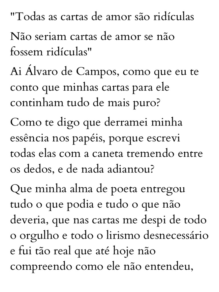 Cartas de Amor e sua Ridiculização | PDF
