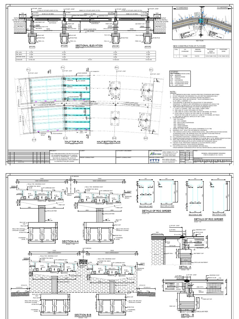 Flyover General Arrangement Drawing | PDF | Civil Engineering ...