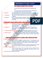 QUICK OVERVIEW of DISEASESDISORDERS OF NCERT I AND II