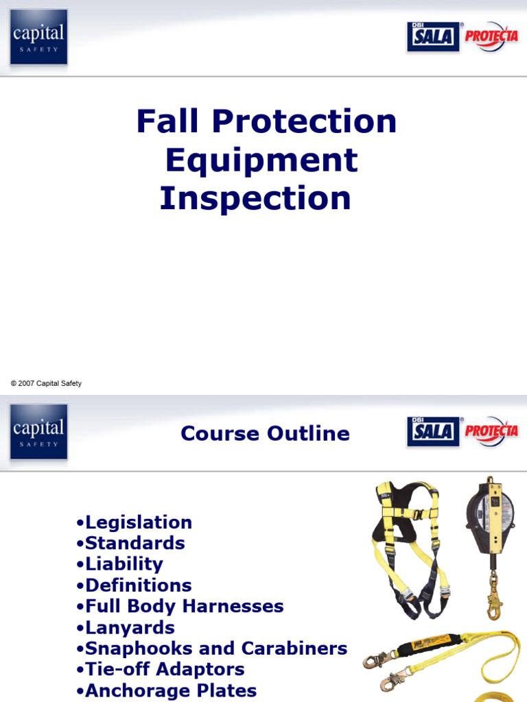Fall Protection Equipment Inspection Guide | PDF | Occupational Safety ...