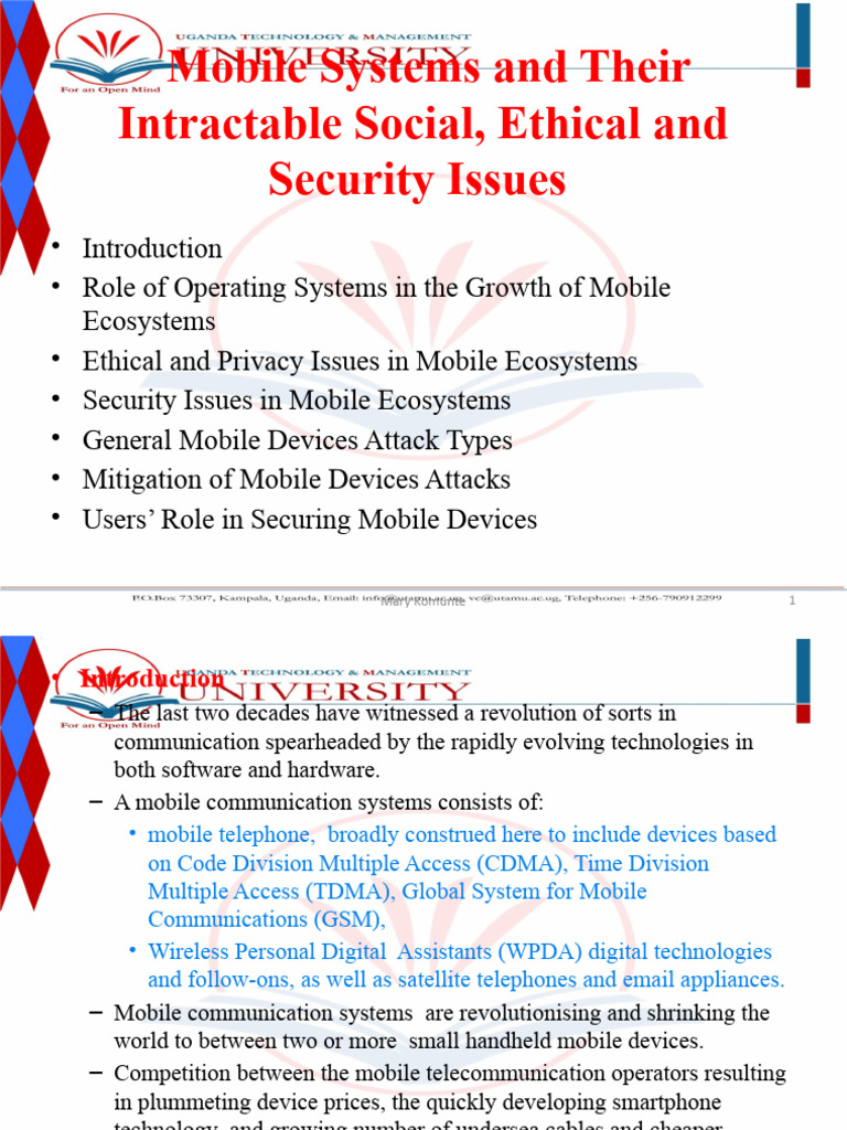 Mobile Ecosystems: Security & Ethical Issues | PDF | Mobile Phones ...