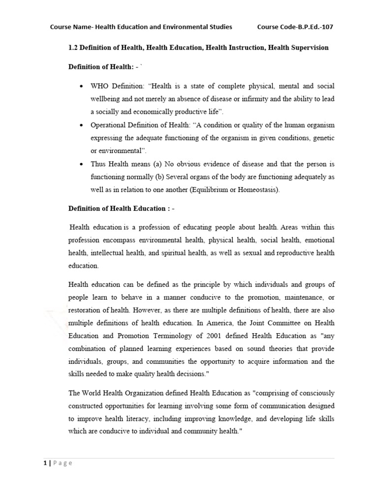 Understanding Health Instruction and Education | PDF | Health Education ...