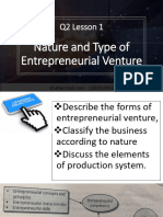 Q2 Lesson 1 Nature and Type of Entrepreneurial Venture