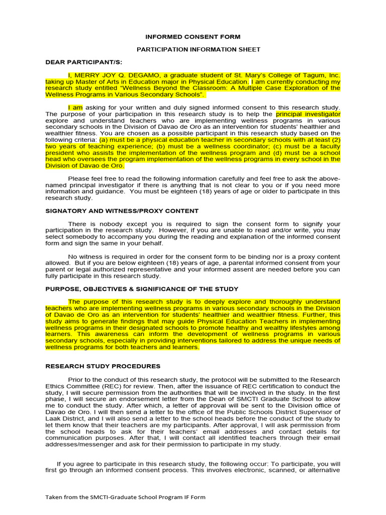 Informed Consent MNHS | PDF | Informed Consent | Privacy