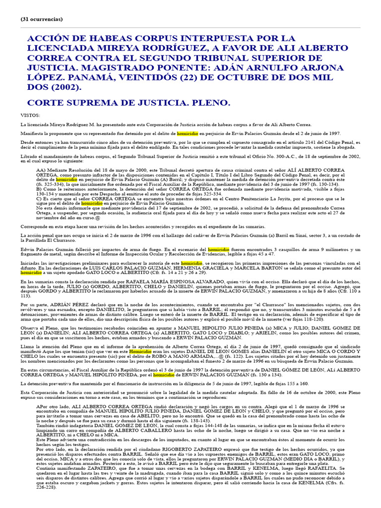 Recurso de Habeas Corpus - 200210 | PDF | Mandato | Homicidio