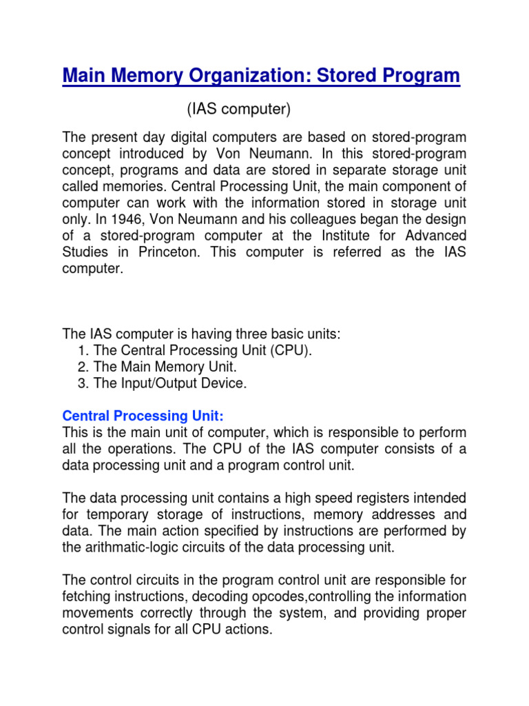 Main Memory and Bus Architecture Explained | PDF | Central Processing ...