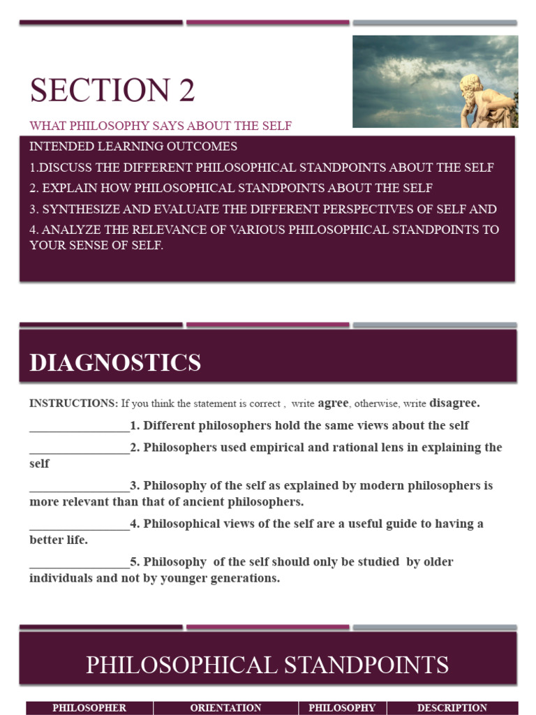 Section 2 What Philosophy Says About The Self | PDF | Rationalism ...