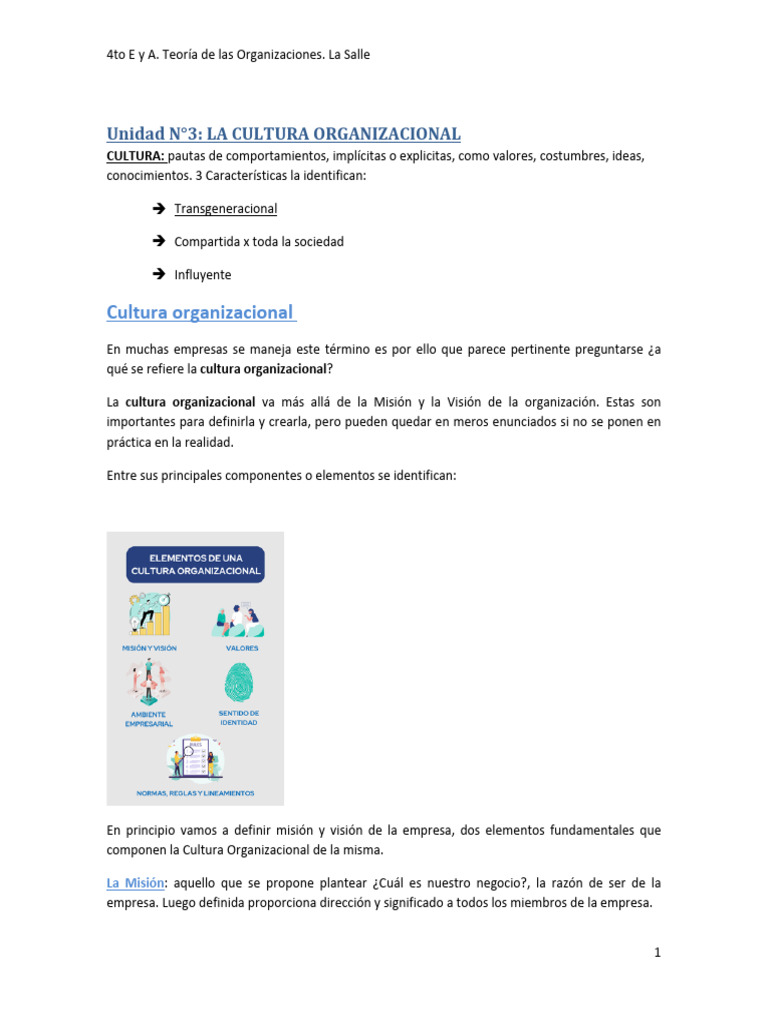 Concepto de Cultura Organizacional | PDF | Comportamiento ...
