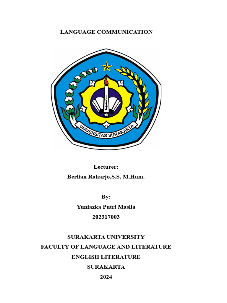Language Communication By Yuniazka Putri Maslia Pdf Communication