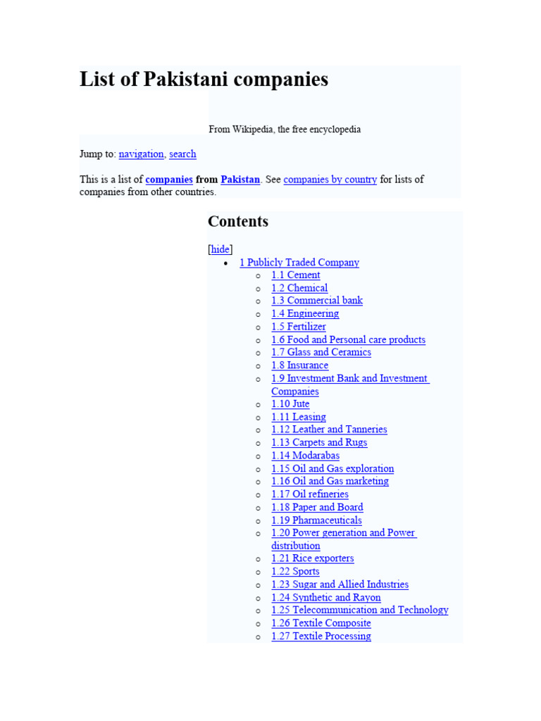 List of Paki Companies | PDF | Textiles | Pakistan