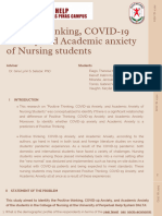 Positive Thinking, COVID-19 Anxiety and Academic Anxiety of Nursing Students